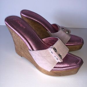 Bridget Pink Wedge Sandals